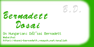 bernadett dosai business card